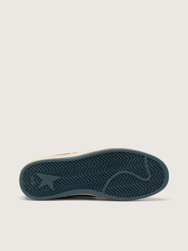 Ball Star da donna in pelle scamosciata verde con stella glitterata argento
