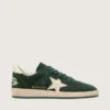 Ball Star da donna in pelle scamosciata verde con stella in pelle bianca e linguetta sul tallone
