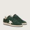 Ball Star da donna in pelle scamosciata verde con stella in pelle bianca e linguetta sul tallone
