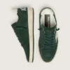 Ball Star da donna in pelle scamosciata verde con stella in pelle bianca e linguetta sul tallone