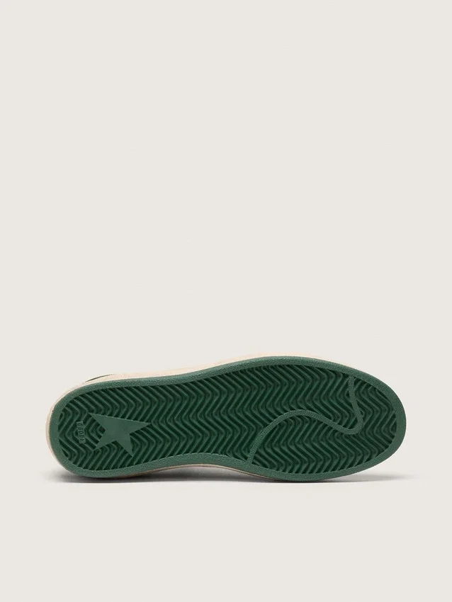 Ball Star da donna in pelle scamosciata verde con stella in pelle bianca e linguetta sul tallone