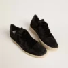 Ball Star da donna in rete con cristalli Swarovski, stella in pelle laminata nera e linguetta sul tallone