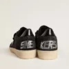 Ball Star da donna in rete con cristalli Swarovski, stella in pelle laminata nera e linguetta sul tallone