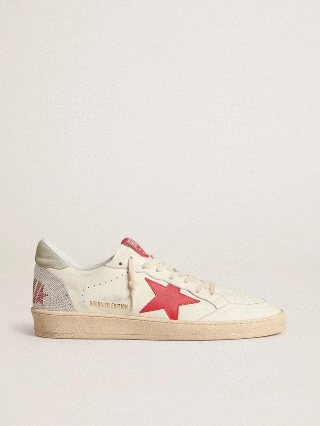 Ball Star da donna per San Valentino con stella in pelle rossa e scritta Swarovski rossa