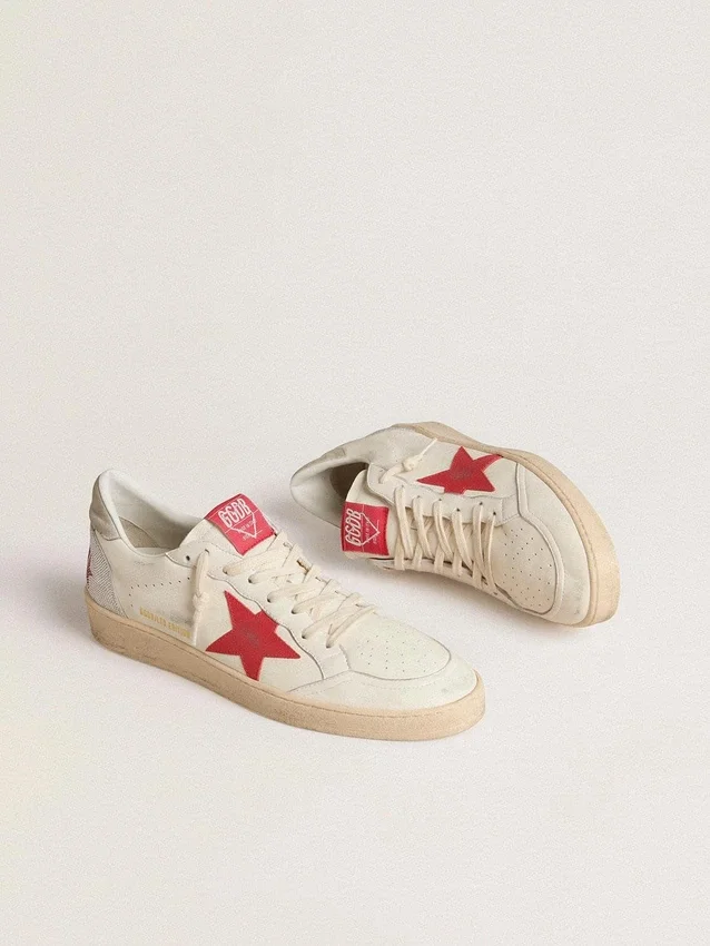 Ball Star da donna per San Valentino con stella in pelle rossa e scritta Swarovski rossa