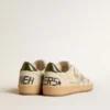 Ball Star da uomo con stella in pelle argentata e linguetta sul tallone in pelle verde