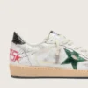 Ball Star da uomo con stella in pelle metallizzata e linguetta sul tallone in pelle grigia