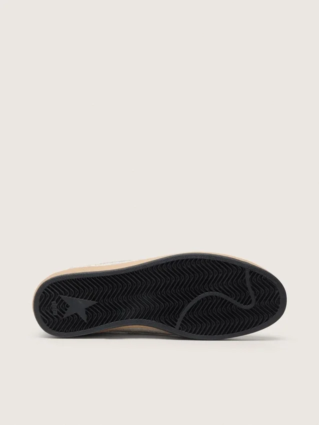 Ball Star da uomo con stella in pelle metallizzata e linguetta sul tallone in pelle grigia
