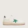 Ball Star da donna con stella in pelle verde e linguetta sul tallone in pelle metallizzata