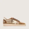 Ball Star da uomo in lana con stella in pelle color crema e inserti in pelle cerata marrone
