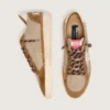 Ball Star da uomo in lana con stella in pelle color crema e inserti in pelle cerata marrone