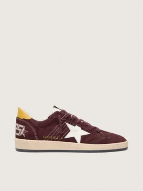 Ball Star da uomo in nabuk color cioccolato con stella in pelle e linguetta sul tallone