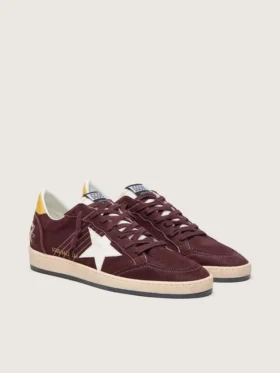 Ball Star da uomo in nabuk color cioccolato con stella in pelle e linguetta sul tallone