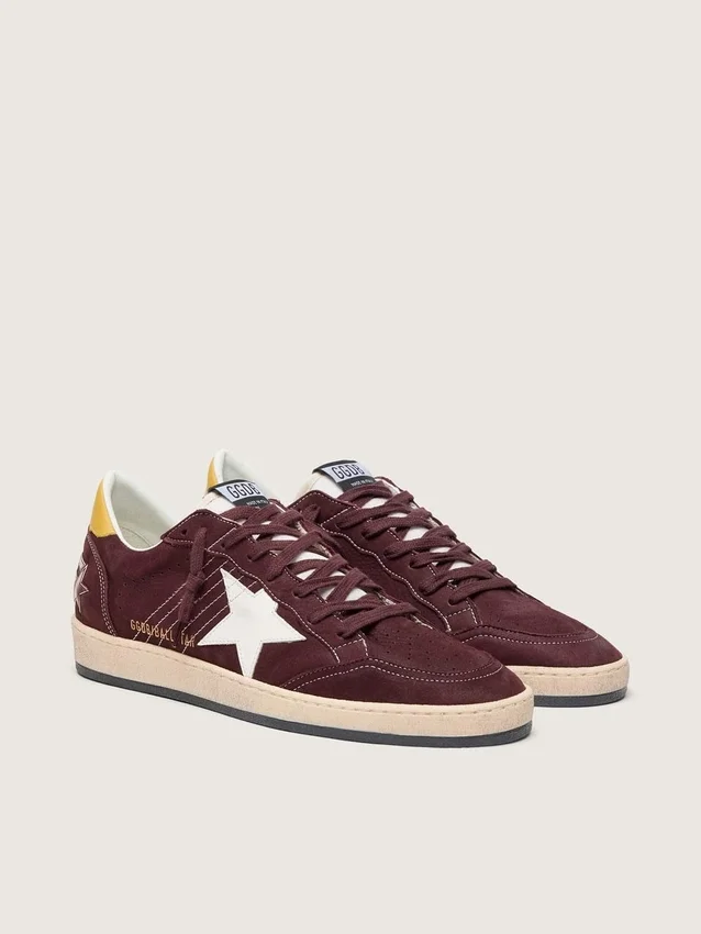 Ball Star da donna in nabuk color cioccolato con stella e linguetta sul tallone in pelle