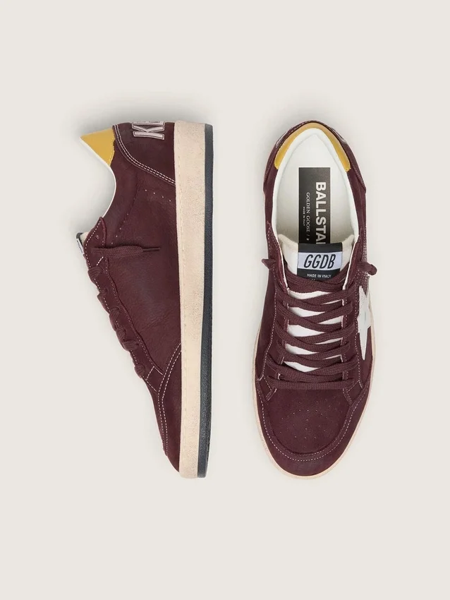 Ball Star da donna in nabuk color cioccolato con stella e linguetta sul tallone in pelle