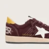 Ball Star da donna in nabuk color cioccolato con stella e linguetta sul tallone in pelle