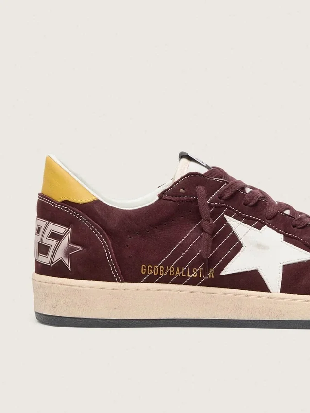 Ball Star da donna in nabuk color cioccolato con stella e linguetta sul tallone in pelle