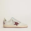 Ball Star da uomo in nabuk con stampa coccodrillo e stella in pelle scamosciata bordeaux