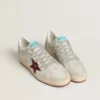 Ball Star da uomo in nabuk con stampa coccodrillo e stella in pelle scamosciata bordeaux