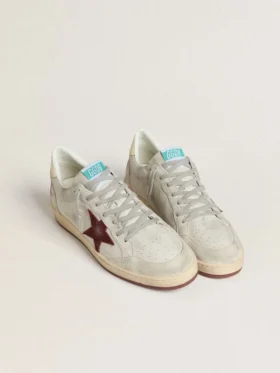 Ball Star da uomo in nabuk con stampa coccodrillo e stella in pelle scamosciata bordeaux