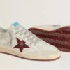 Ball Star da uomo in nabuk con stampa coccodrillo e stella in pelle scamosciata bordeaux