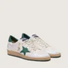 Ball Star da uomo in nappa bianca con stella e linguetta sul tallone in pelle verde