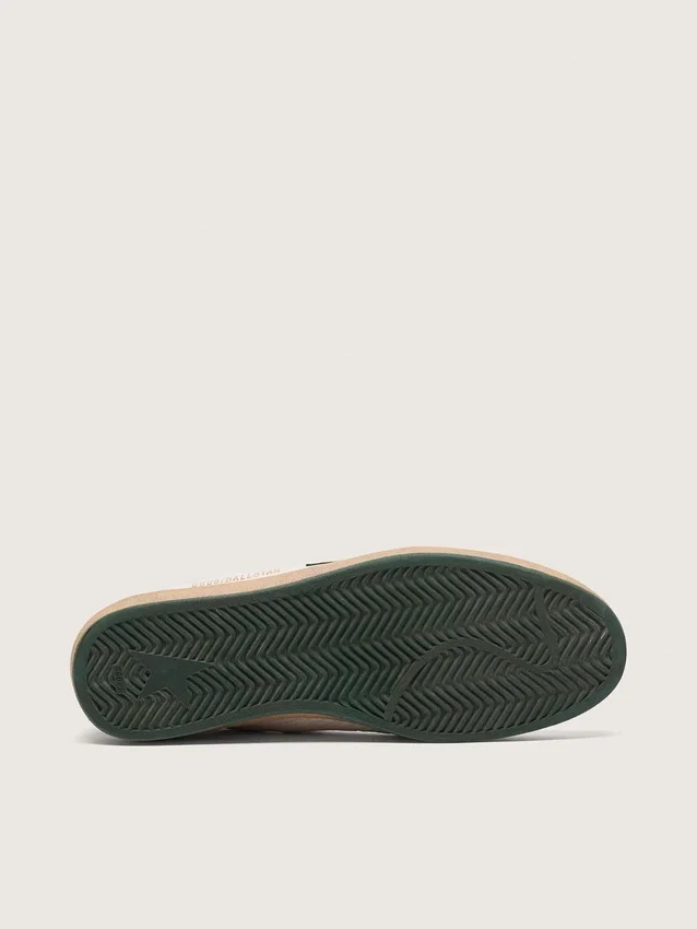 Ball Star da uomo in nappa bianca con stella e linguetta sul tallone in pelle verde