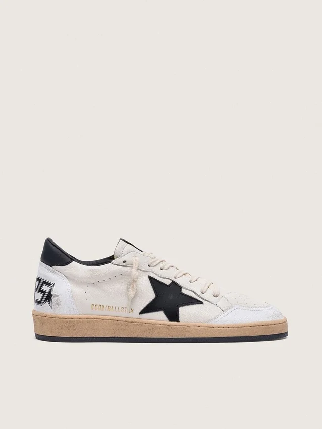 Ball Star da uomo in nappa bianca con stella nera