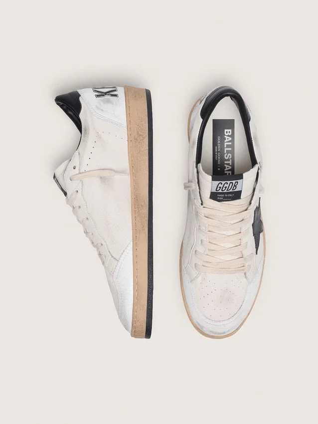 Ball Star da uomo in nappa bianca con stella nera