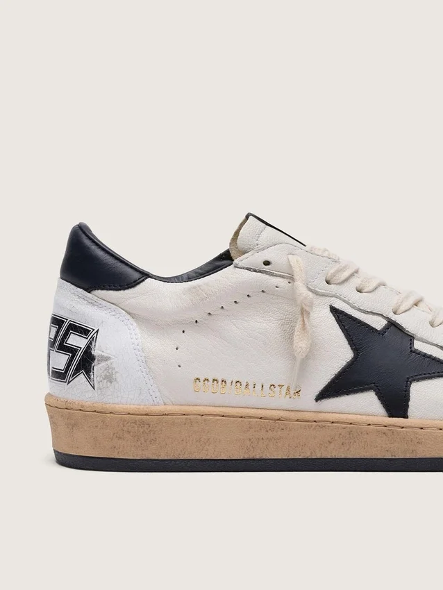 Ball Star da uomo in nappa bianca con stella nera