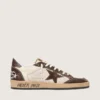 Ball Star da uomo in nappa e mesh con stella in pelle scamosciata e inserti in pelle marrone