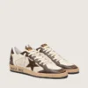 Ball Star da uomo in nappa e mesh con stella in pelle scamosciata e inserti in pelle marrone