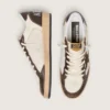 Ball Star da uomo in nappa e mesh con stella in pelle scamosciata e inserti in pelle marrone