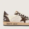 Ball Star da uomo in nappa e mesh con stella in pelle scamosciata e inserti in pelle marrone