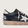 Ball Star da uomo in nappa nera con stella e linguetta sul tallone in pelle bianca