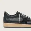 Ball Star da uomo in nappa nera con stella in pelle scamosciata e linguetta sul tallone in nappa