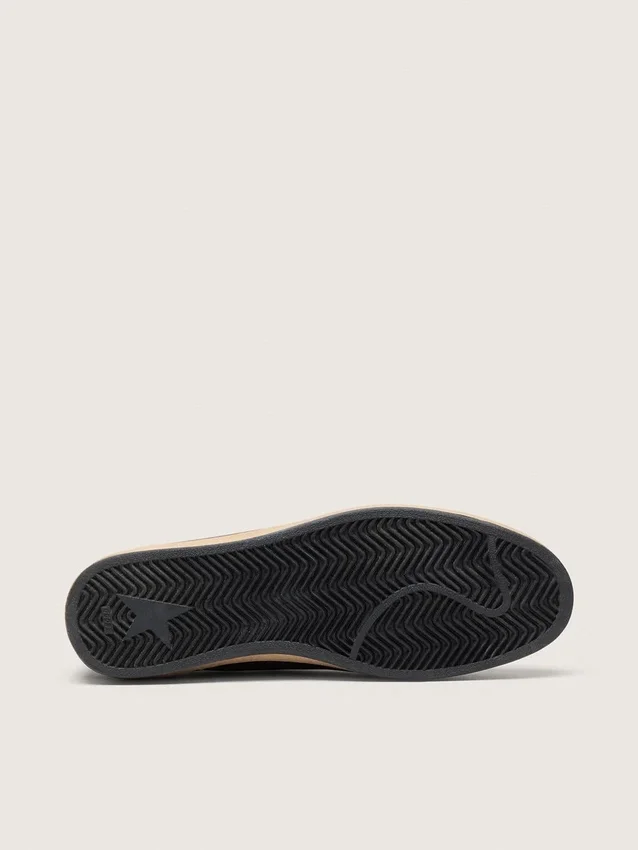 Ball Star da uomo in nappa nera con stella in pelle scamosciata e linguetta sul tallone in nappa