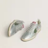 Ball Star da uomo in nylon argento con stella in pelle verde e linguetta sul tallone