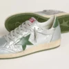 Ball Star da uomo in nylon argento con stella in pelle verde e linguetta sul tallone