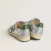 Ball Star da uomo in nylon argento con stella in pelle verde e linguetta sul tallone