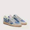 Ball Star da uomo in nylon blu denim con inserti in pelle scamosciata grigio chiaro e stella in pelle argento metallizzato