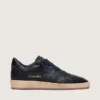 Ball Star da uomo in pelle blu navy con stella in pelle tono su tono