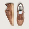 Ball Star da uomo in pelle marrone con stella in pelle scamosciata beige e perline