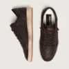 Ball Star da uomo in pelle marrone scuro con stella in pelle tono su tono
