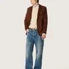 Ball Star da uomo in pelle marrone scuro con stella in pelle tono su tono