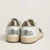 Ball Star da uomo in pelle nappa bianca con stella e linguetta sul tallone in pelle laminata color bronzo
