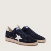 Ball Star da uomo in pelle scamosciata blu scuro con stella in pelle bianca
