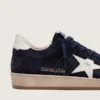 Ball Star da uomo in pelle scamosciata blu scuro con stella in pelle bianca