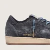 Ball Star da uomo in pelle scamosciata blu scuro traforata con stella in pelle scamosciata blu scuro