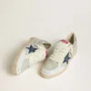 Ball Star da uomo in pelle scamosciata grigia con stella in nabuk blu e linguetta sul tallone in pelle laminata